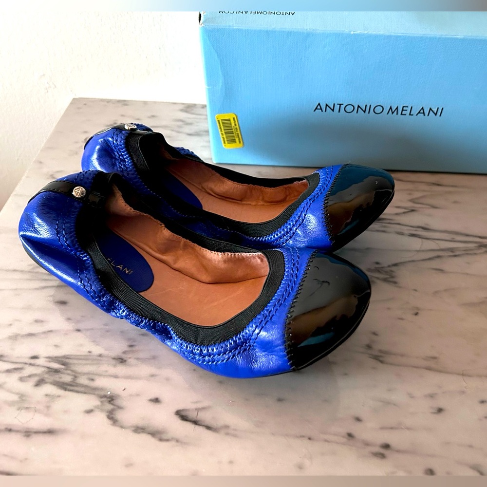 Women’s Size 9.5 Antonio Melani “Pasha 421” Royal Blue/Black Ballet Flats